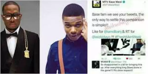 Wizkid Slams MTV Base For Comparing Him To D